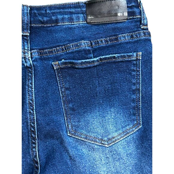 ALEX High Rise Curvy Straight Ankle Jeans in Dark Distressed Wash Size 8 - Picture 4 of 6